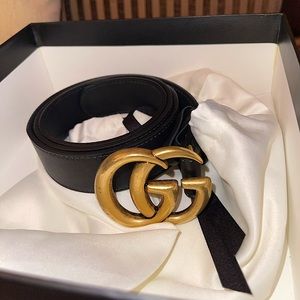 Black Gucci Belt, EU:90 US: 30/32